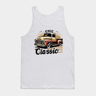 Classic Vintage Pickup Truck, Chic Classic Tank Top